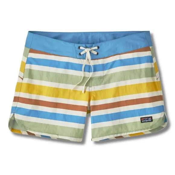 Patagonia NWT Women's Wavefarer Boardshorts 5&quot; Water Ribbons/Natural, Sz 18