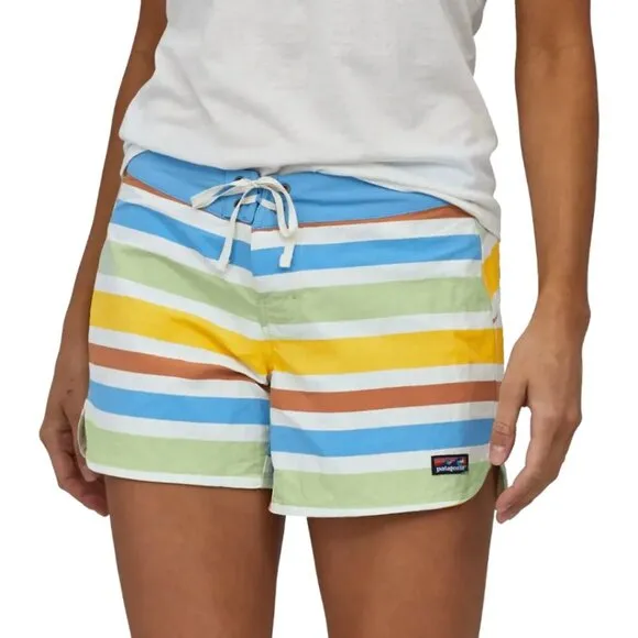 Patagonia NWT Women's Wavefarer Boardshorts 5&quot; Water Ribbons/Natural, Sz 18