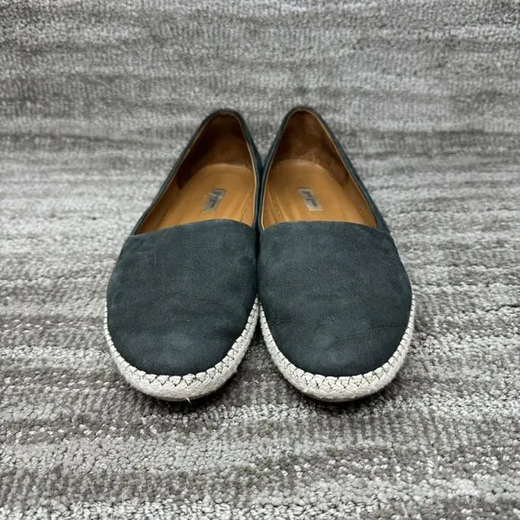 Paul Green  Espadrille Slip On Leather Loafer Round Toe Platform Sz 6.5 Teal