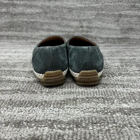 Paul Green  Espadrille Slip On Leather Loafer Round Toe Platform Sz 6.5 Teal