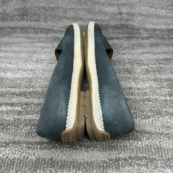 Paul Green  Espadrille Slip On Leather Loafer Round Toe Platform Sz 6.5 Teal