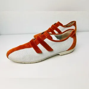 Paul Green Handmade Munchen Womens 6 UK Sport Sneaker Orange Combo Leather 8 US
