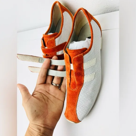 Paul Green Handmade Munchen Womens 6 UK Sport Sneaker Orange Combo Leather 8 US