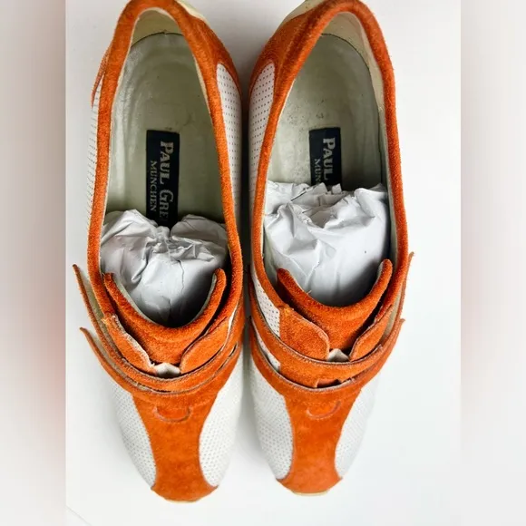 Paul Green Handmade Munchen Womens 6 UK Sport Sneaker Orange Combo Leather 8 US