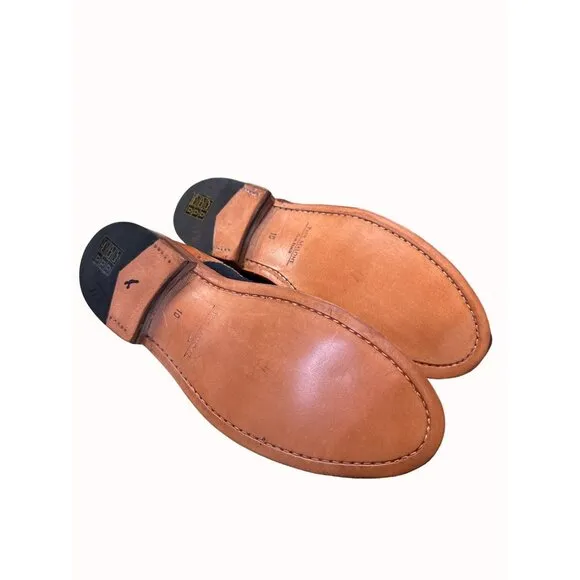 Paul Malone Palm beach Bradford men’s brown navy blue Oxford shoes 10 SKu 5302