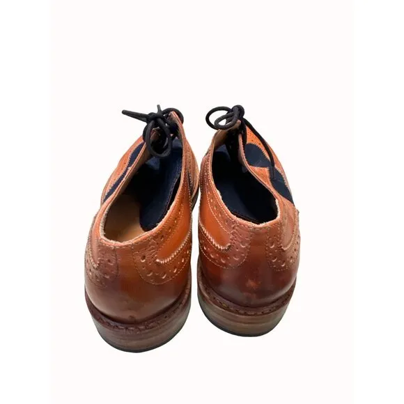 Paul Malone Palm beach Bradford men’s brown navy blue Oxford shoes 10 SKu 5302