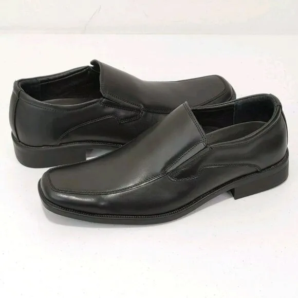 Perry Ellis Portfolio Kent Black Slip On Leather Dress Shoes Men's Sz 9.5
