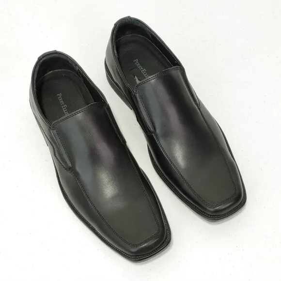Perry Ellis Portfolio Kent Black Slip On Leather Dress Shoes Men's Sz 9.5
