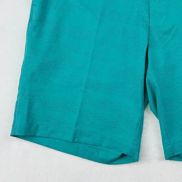 Peter Millar Crown Sport Mens 35 Green Fishing Boat Quick Dry Hybrid Golf Shorts