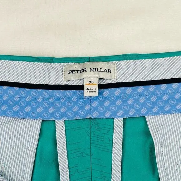 Peter Millar Crown Sport Mens 35 Green Fishing Boat Quick Dry Hybrid Golf Shorts