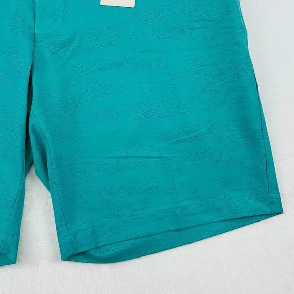 Peter Millar Crown Sport Mens 35 Green Fishing Boat Quick Dry Hybrid Golf Shorts