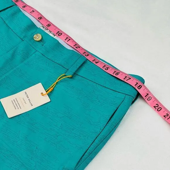Peter Millar Crown Sport Mens 35 Green Fishing Boat Quick Dry Hybrid Golf Shorts