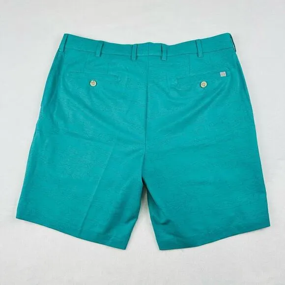 Peter Millar Crown Sport Mens 35 Green Fishing Boat Quick Dry Hybrid Golf Shorts