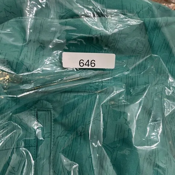 Peter Millar golf short Crown Sport Chino Men 38 Green Boat Swordfish AOP Preppy