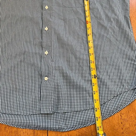 Peter Millar Hanford Silk Cotton Sport Twill Shirt Turquoise Plaid, Size XL