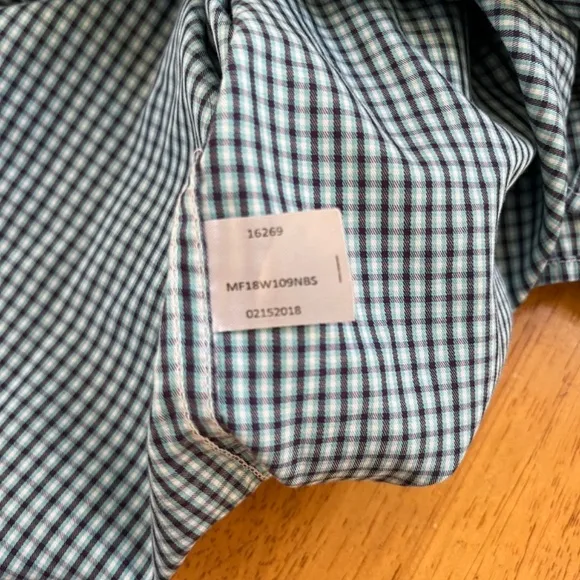 Peter Millar Hanford Silk Cotton Sport Twill Shirt Turquoise Plaid, Size XL