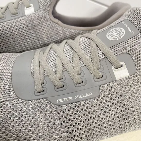 Peter Millar Mens Hyperlight Apollo Slip On Sneakers Shoes sz 8 Gray Knit