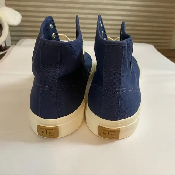 PF Flyers NEW Navy Diamond Center Lace Up Canvas High Top Sneakers Size 14
