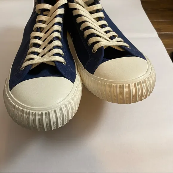 PF Flyers NEW Navy Diamond Center Lace Up Canvas High Top Sneakers Size 14