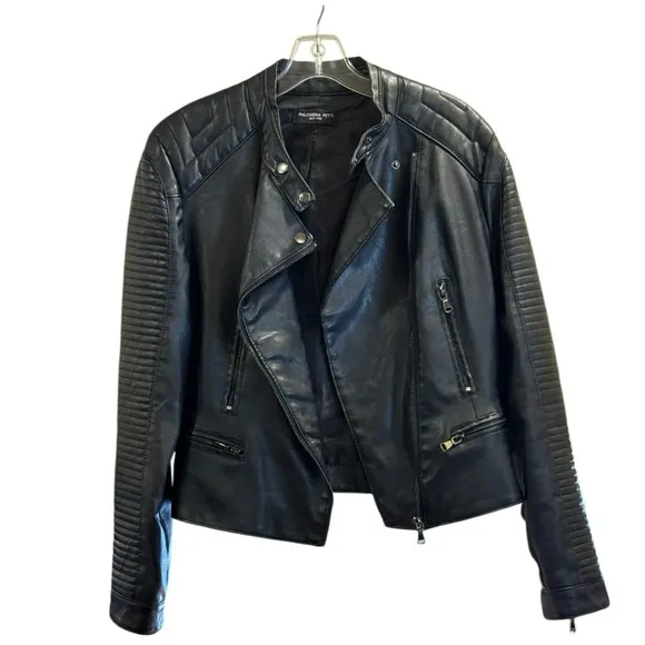 Philomena Petti New York Women’s Faux Leather Motorcycle Jacket Size Large.