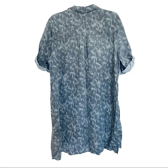 PHILOSOPHY Women's Drab Olive Green Camo Print Tencel Shirt Dress Tunic XXL