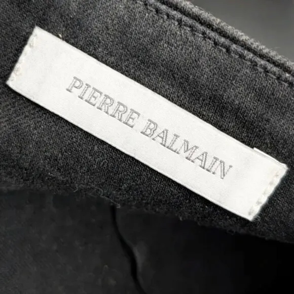 Pierre Balmain Black Snakeskin Coated Mini Skirt Size 26