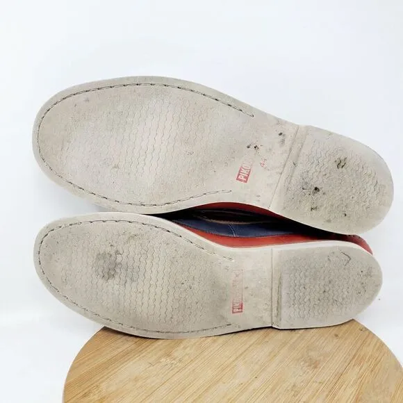 Pikolinos Boat Shoes Mens 44 Red White Blue Leather Moc Toe Comfort Casual