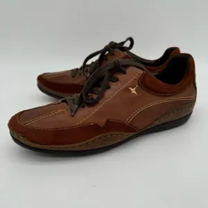Pikolinos Brown Leather Suede Hand Sewn Lace Up Walking Shoe Size EU 43/US 9-9.5
