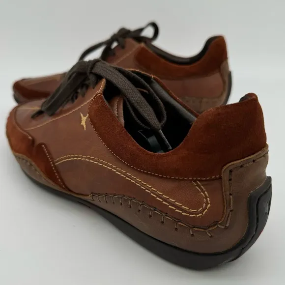 Pikolinos Brown Leather Suede Hand Sewn Lace Up Walking Shoe Size EU 43/US 9-9.5
