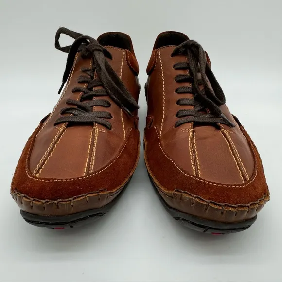 Pikolinos Brown Leather Suede Hand Sewn Lace Up Walking Shoe Size EU 43/US 9-9.5