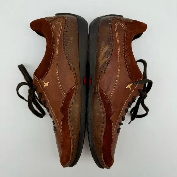 Pikolinos Brown Leather Suede Hand Sewn Lace Up Walking Shoe Size EU 43/US 9-9.5