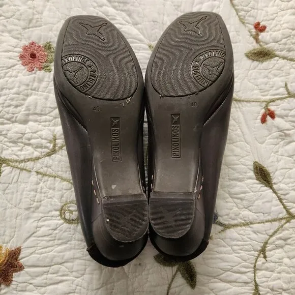 Pikolinos Gandia Loafer 9.5 40 EU Womens Leather Slip On Heels Shoes SANITIZED