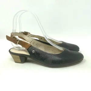 Pikolinos Pump Adjustable Strap Breathable Leather Black Brown Womens 37