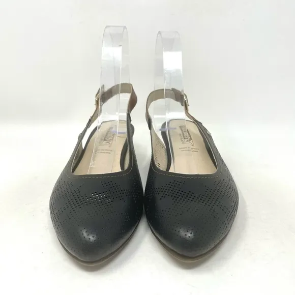 Pikolinos Pump Adjustable Strap Breathable Leather Black Brown Womens 37