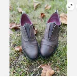 Pikolinos Pyrgos Shoes Women 38 / 7.5 Gray Leather Cap Toe Slip On Oxford Derby
