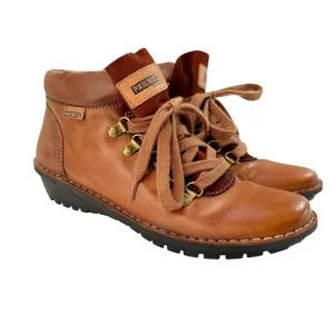 Pikolinos Wamba Brown Leather Ankle Boots Women's Size 37 EU 6 US