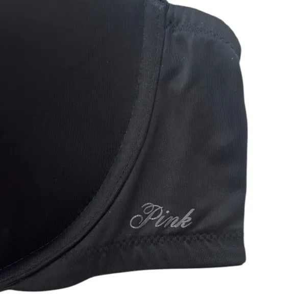 Pink Victoria’s Secret Bra Wear Everywhere T-Shirt Light Lined Black Size 38DDD
