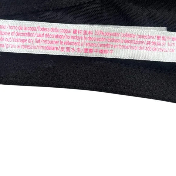 Pink Victoria’s Secret Bra Wear Everywhere T-Shirt Light Lined Black Size 38DDD