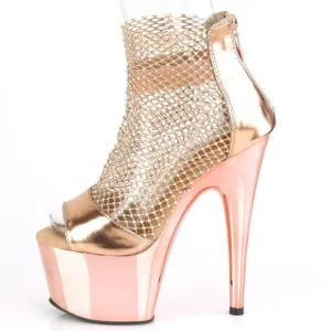 Platform Rhinestone Metallic High Heel Shoes