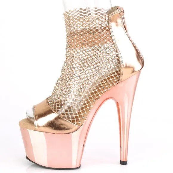 Platform Rhinestone Metallic High Heel Shoes