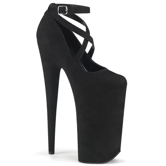 Platform Suede Criss Cross High Heel Shoes