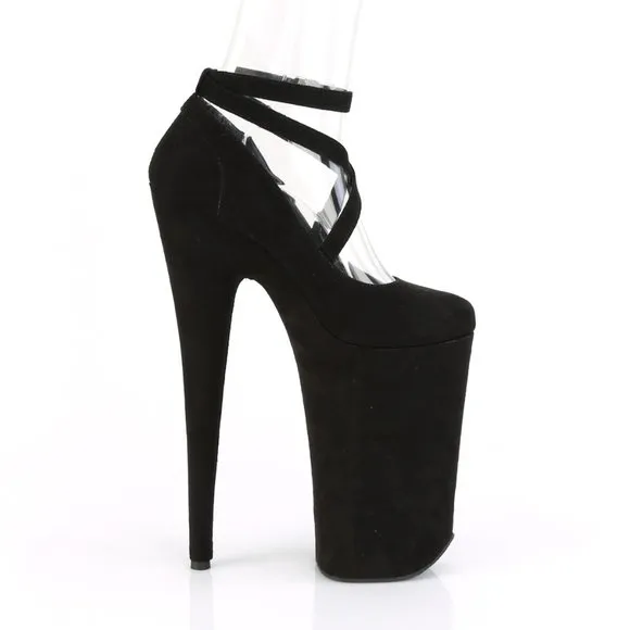 Platform Suede Criss Cross High Heel Shoes