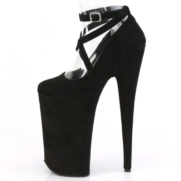 Platform Suede Criss Cross High Heel Shoes