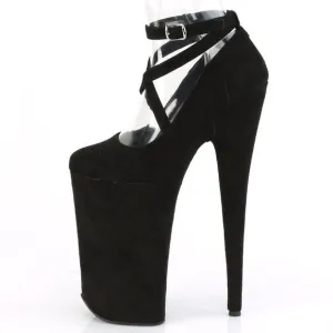 Platform Suede Criss Cross High Heel Shoes