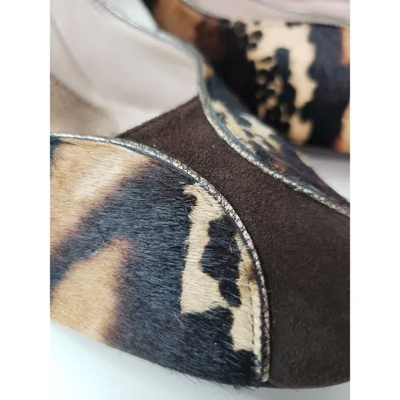 Pollini Fyr Leopard Italian Leather Genuine Dyed heel pump Euro 39 U…