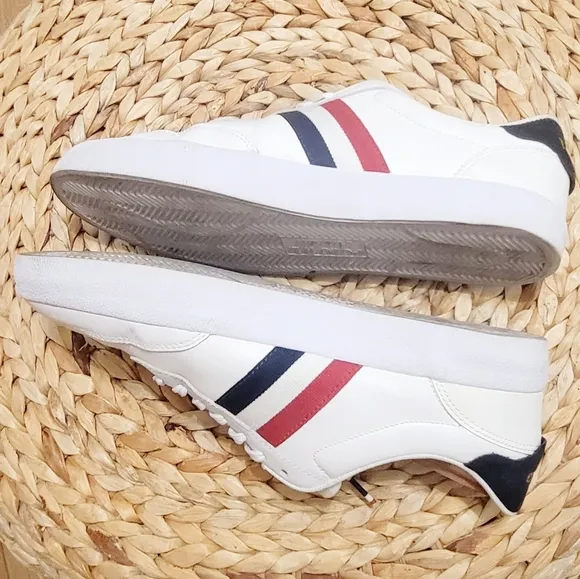 Polo Ralph Lauren Court VLC Shoes Sneakers White Blue Red Leather Men's Size 10