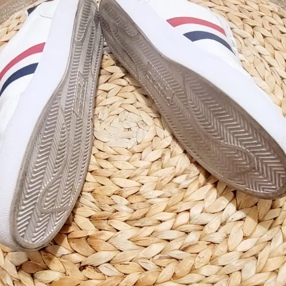Polo Ralph Lauren Court VLC Shoes Sneakers White Blue Red Leather Men's Size 10