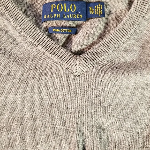 POLO RALPH LAUREN Grey Pima cotton crewneck