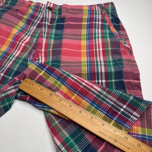 Polo Ralph Lauren Madras Plaid Shorts Size 33 Preppy Classic Nautical 10” Inseam