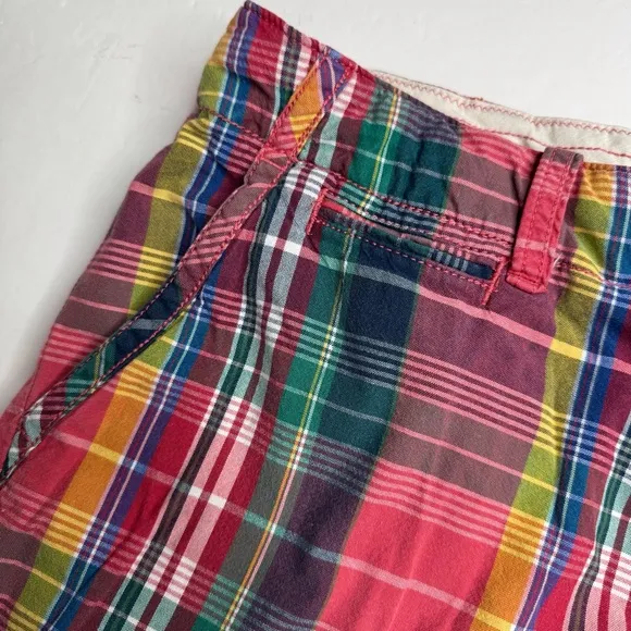 Polo Ralph Lauren Madras Plaid Shorts Size 33 Preppy Classic Nautical 10” Inseam